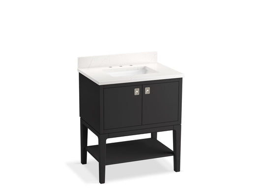 KOHLER K-35025-DWG Seagrove By Studio Mcgee 30" Bathroom Vanity Cabinet With Sink And Quartz Top In Ferrous Grey