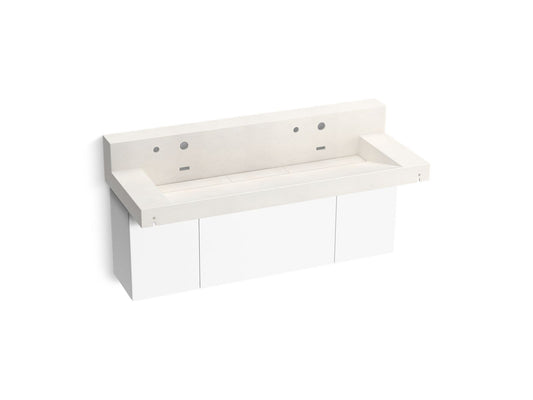 KOHLER K-81027-BPW-KCR Constellation 60" Wall-Mount Trough Lavatory System With Backsplash In Arrow Root