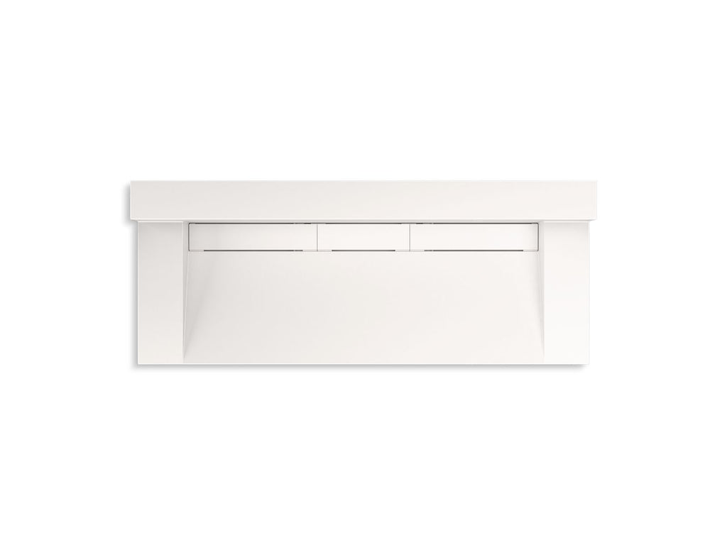 KOHLER K-81027-BSS-KCD Constellation 60" Wall-Mount Trough Lavatory System With Backsplash - Designer White