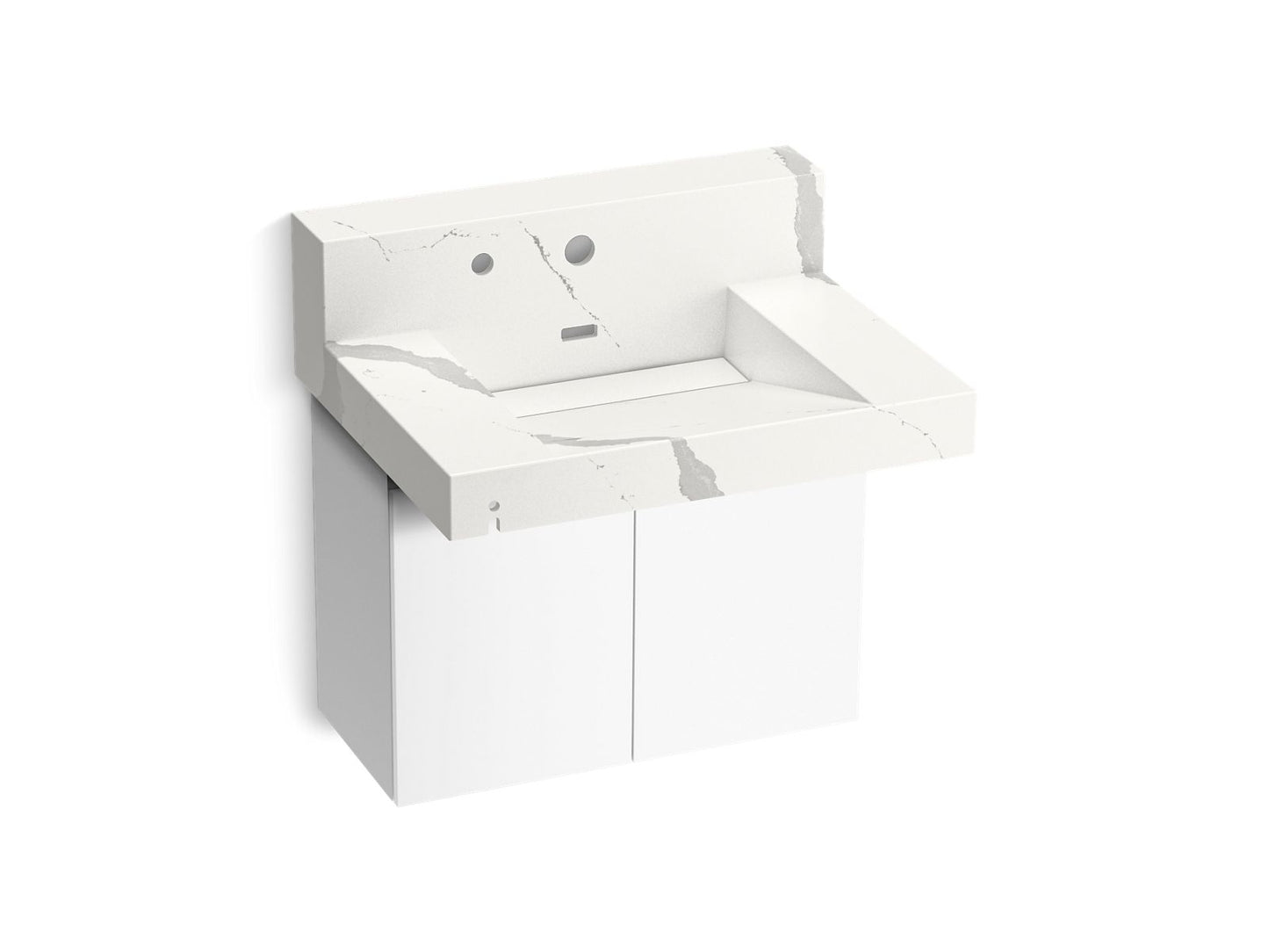 KOHLER K-81024-BPW-KEB Constellation 30" Wall-Mount Lavatory System With Backsplash In Et Bianco Cal