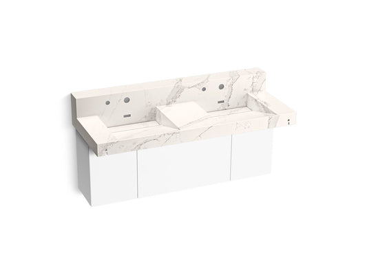 KOHLER K-81025-BPW-KEG Constellation 60" wall-mount basin lavatory system with backsplash - Et Cal Gold