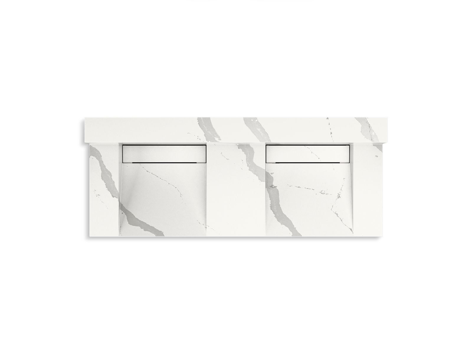 KOHLER K-81025-BSS-KEB Constellation 60" Wall-Mount Basin Lavatory System With Backsplash - Et Bianco Cal