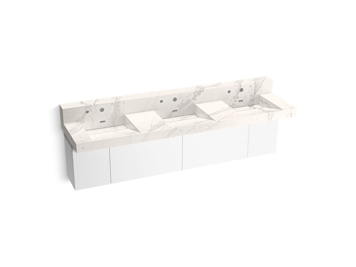 KOHLER K-81026-BPW-KEG Constellation 90" Wall-Mount Basin Lavatory System With Backsplash - Et Cal Gold