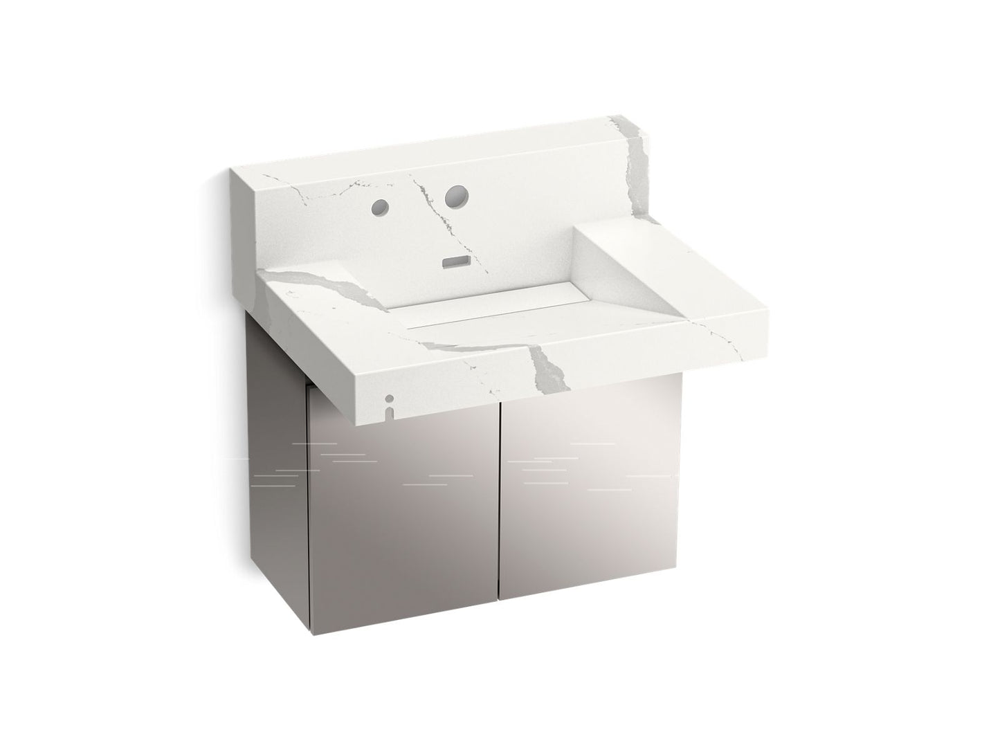 KOHLER K-81024-BSS-KEB Constellation 30" Wall-Mount Lavatory System With Backsplash In Et Bianco Cal