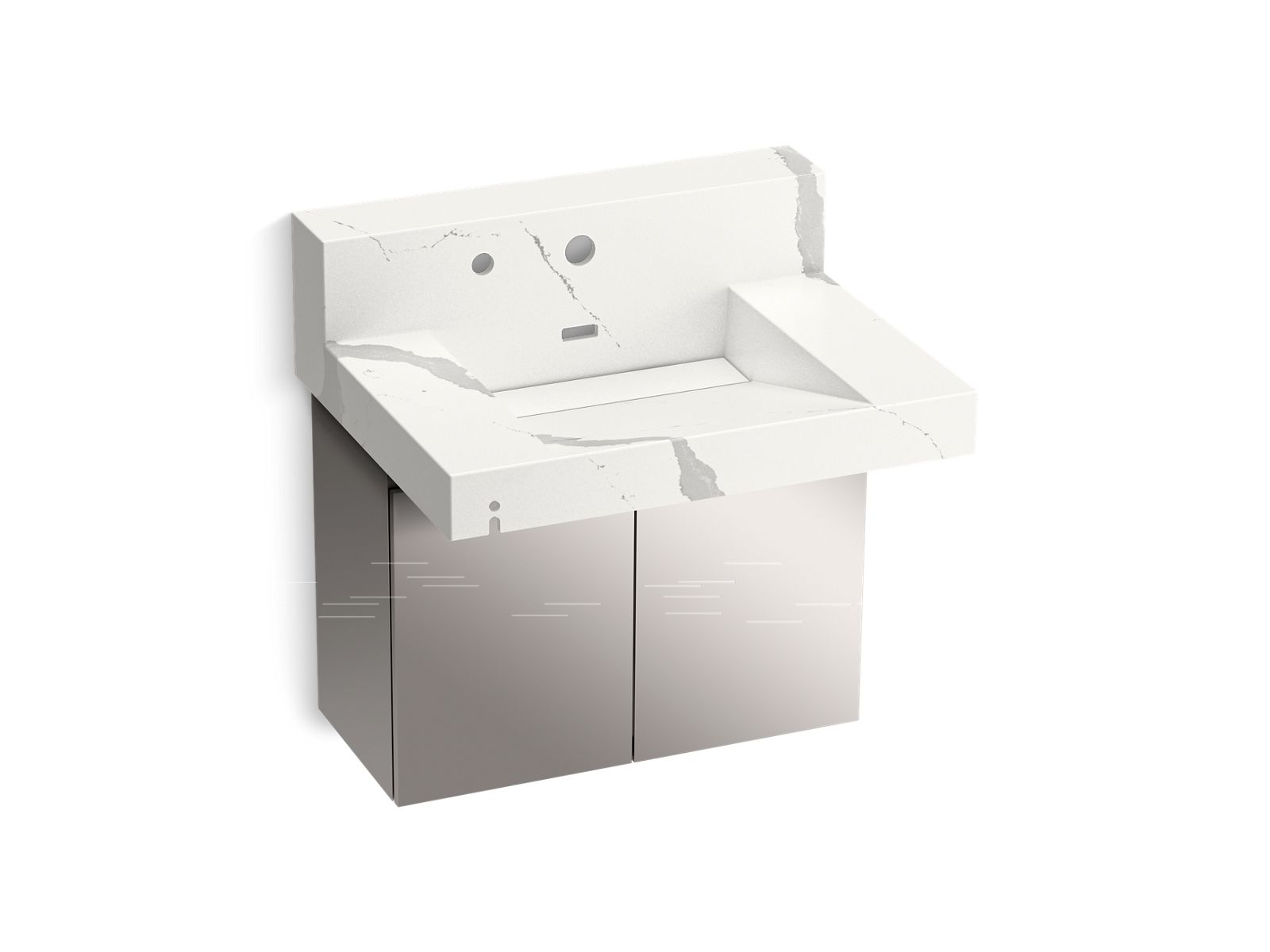 KOHLER K-81024-BSS-KEB Constellation 30" Wall-Mount Lavatory System With Backsplash - Et Bianco Cal