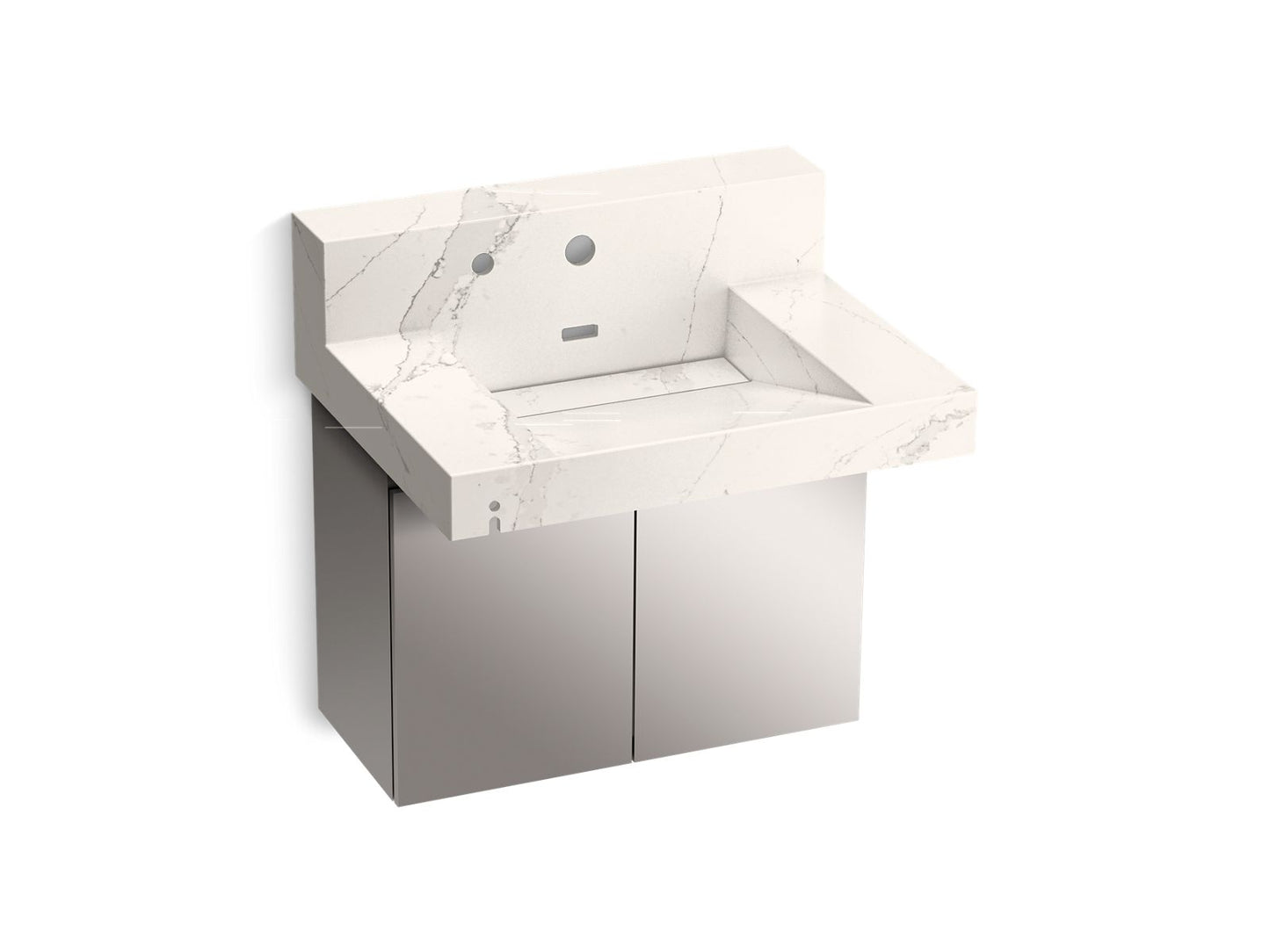 KOHLER K-81024-BSS-KEG Constellation 30" Wall-Mount Lavatory System With Backsplash In Et Cal Gold