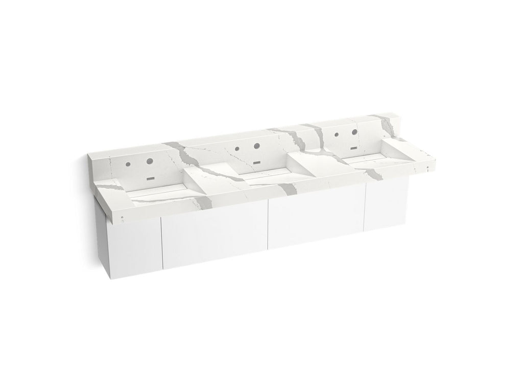 KOHLER K-81026-BPW-KEB Constellation 90" Wall-Mount Basin Lavatory System With Backsplash - Et Bianco Cal