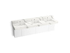 KOHLER K-81026-BPW-KEB Constellation 90" Wall-Mount Basin Lavatory System With Backsplash - Et Bianco Cal