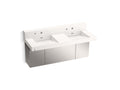KOHLER K-81025-BSS-KCD Constellation 60" Wall-Mount Basin Lavatory System With Backsplash - Designer White