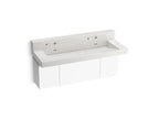 KOHLER K-81027-BPW-KEP Constellation 60" Wall-Mount Trough Lavatory System With Backsplash - Pearl Jasmine