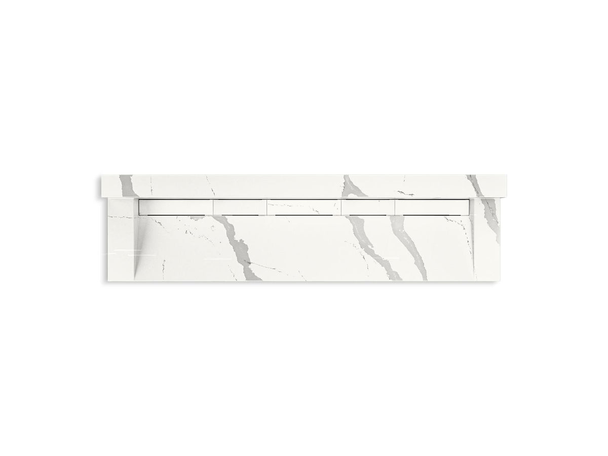 KOHLER K-81028-BSS-KEB Constellation 90" Wall-Mount Trough Lavatory System With Backsplash - Et Bianco Cal