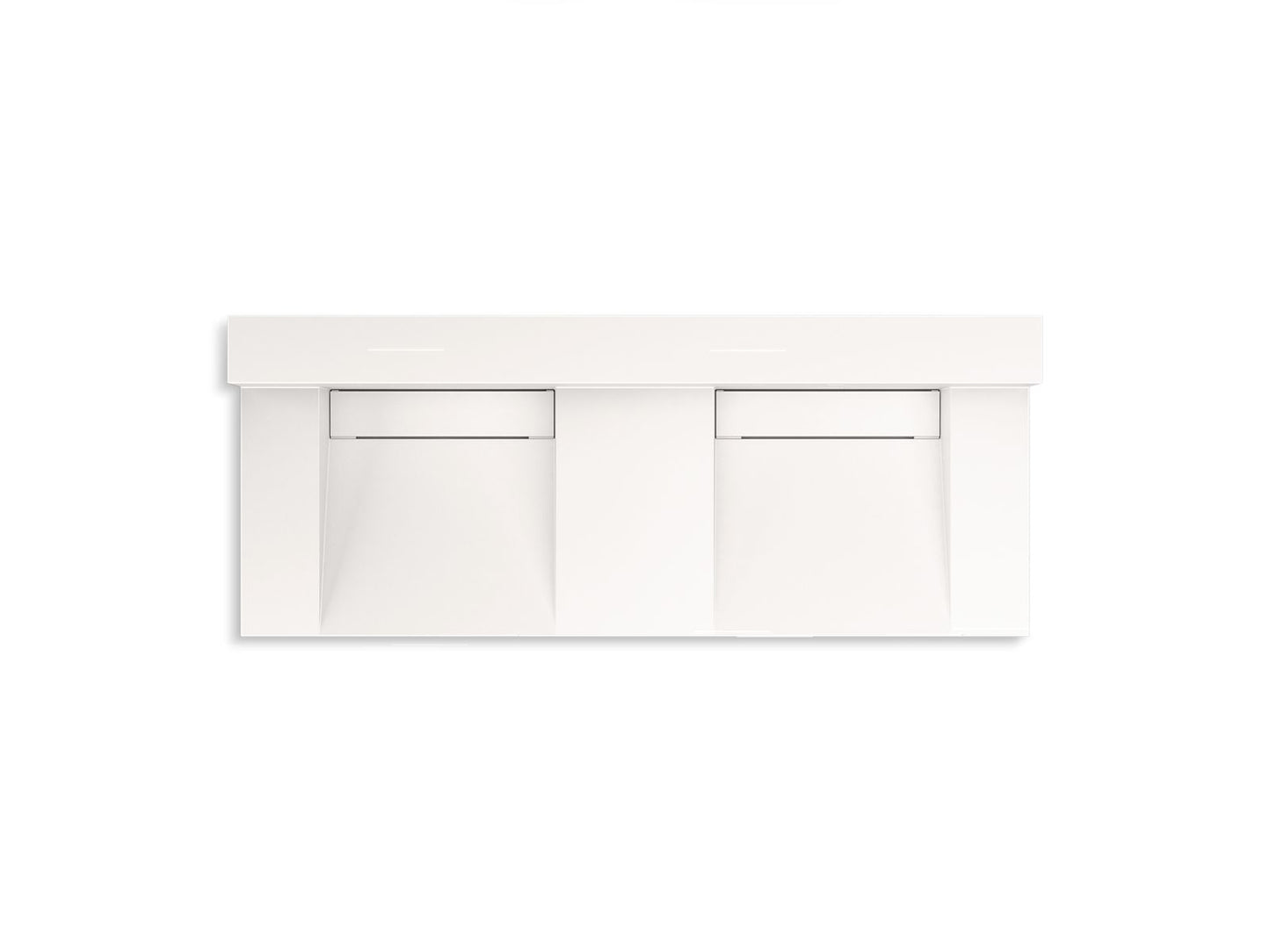 KOHLER K-81025-BPW-KCD Constellation 60" Wall-Mount Basin Lavatory System With Backsplash In Designer White