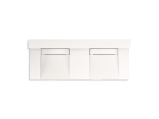 KOHLER K-81025-BPW-KCD Constellation 60" Wall-Mount Basin Lavatory System With Backsplash In Designer White