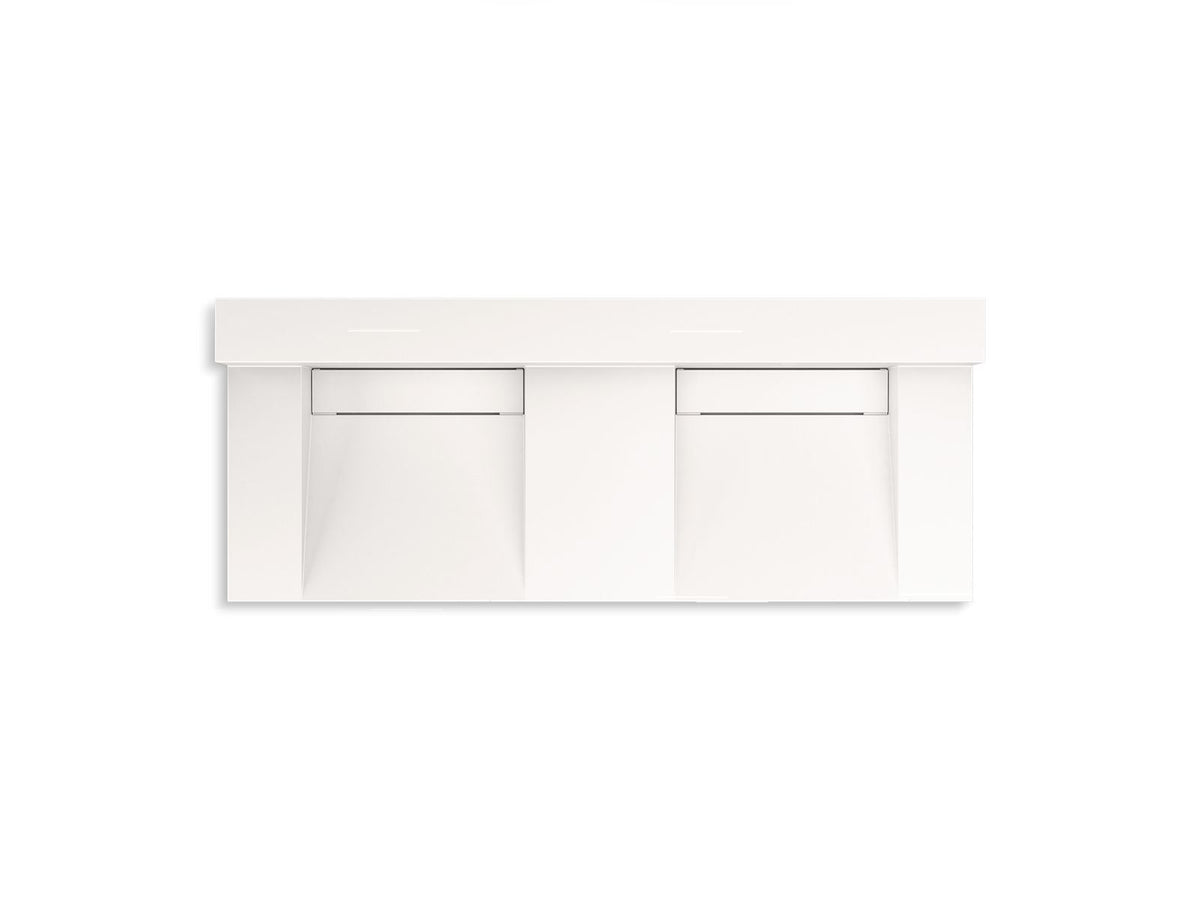 KOHLER K-81025-BPW-KCD Constellation 60" Wall-Mount Basin Lavatory System With Backsplash - Designer White