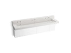 KOHLER K-81028-BPW-KEP Constellation 90" Wall-Mount Trough Lavatory System With Backsplash - Pearl Jasmine