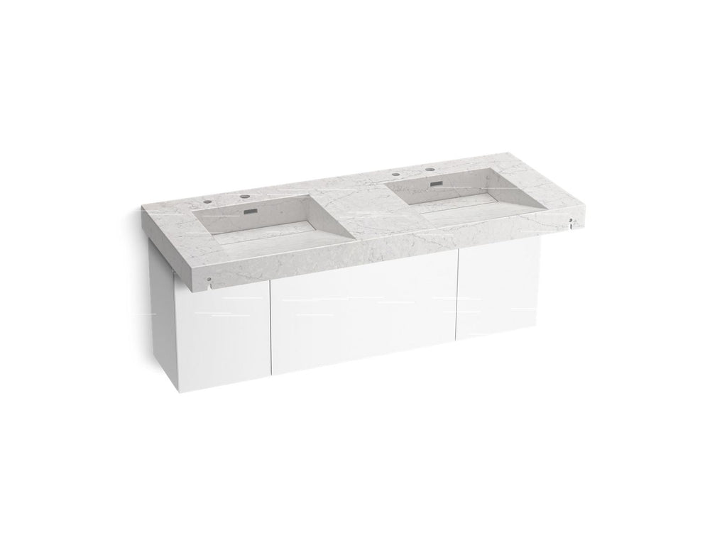 KOHLER K-81030-BPW-KEP Constellation 60" Wall-Mount Basin Lavatory System - Pearl Jasmine