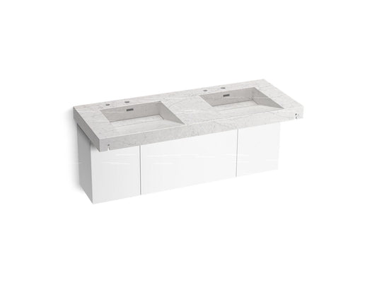 KOHLER K-81030-BPW-KEP Constellation 60" wall-mount basin lavatory system - Pearl Jasmine