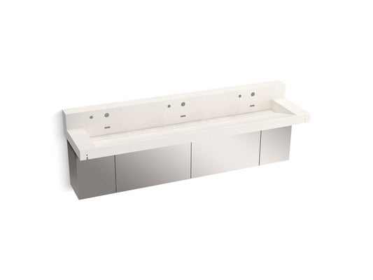 KOHLER K-81028-BSS-KCR Constellation 90" Wall-Mount Trough Lavatory System With Backsplash In Arrow Root