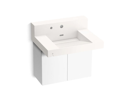 KOHLER K-81024-BPW-KCD Constellation 30" Wall-Mount Lavatory System With Backsplash In Designer White