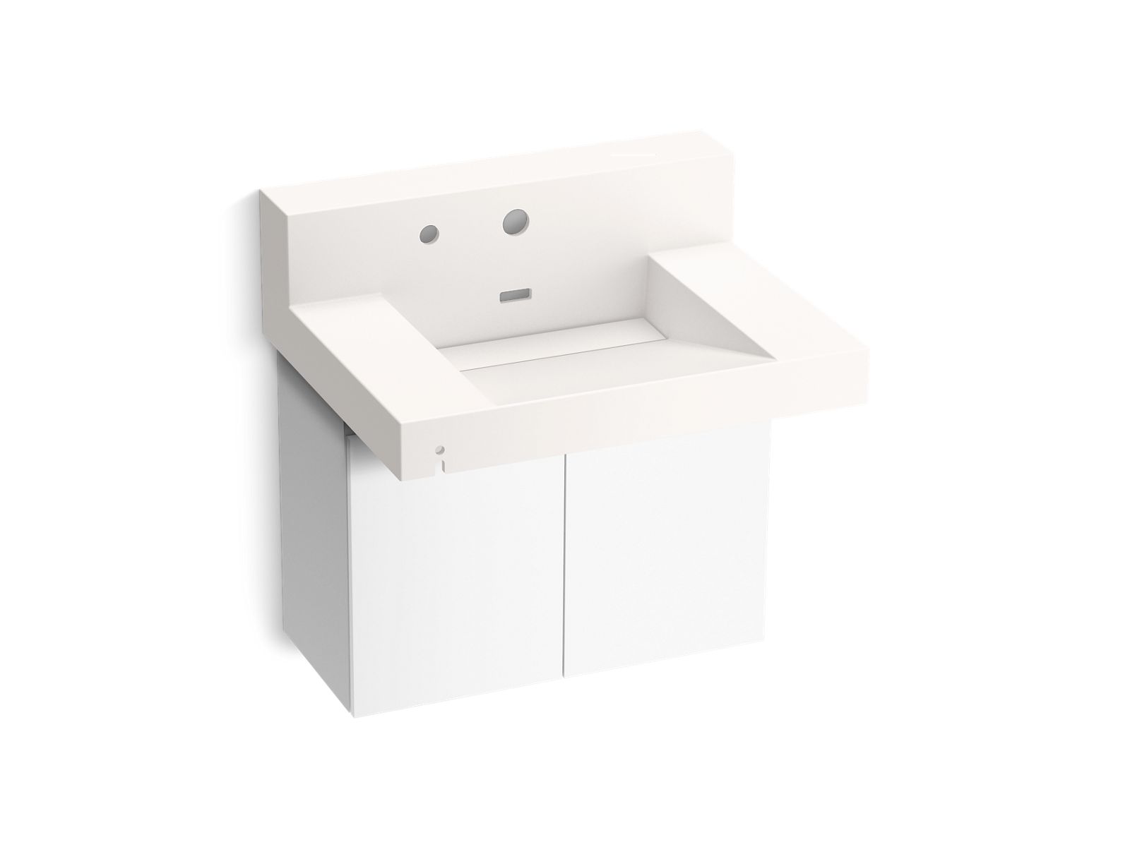 KOHLER K-81024-BPW-KCD Constellation 30" Wall-Mount Lavatory System With Backsplash - Designer White