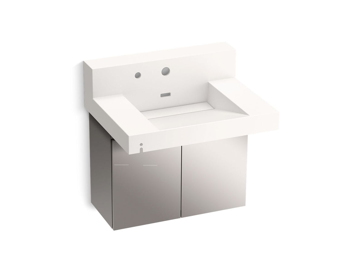 KOHLER K-81024-BSS-KCD Constellation 30" Wall-Mount Lavatory System With Backsplash - Designer White