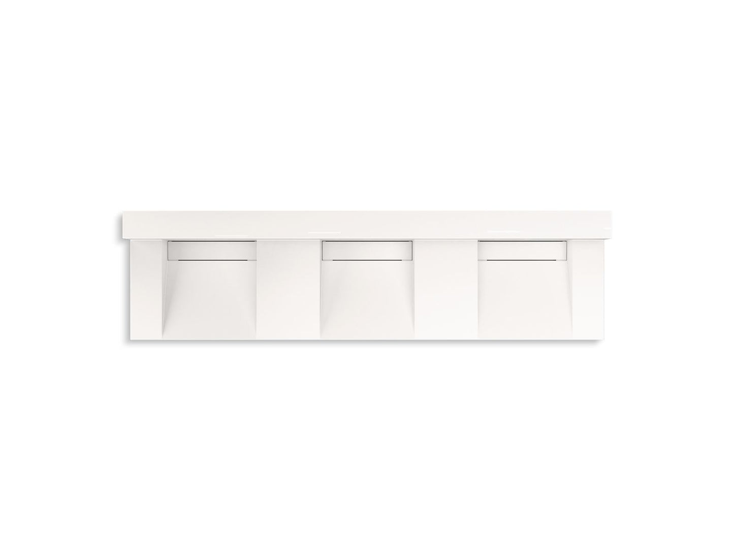 KOHLER K-81026-BSS-KCD Constellation 90" Wall-Mount Basin Lavatory System With Backsplash In Designer White