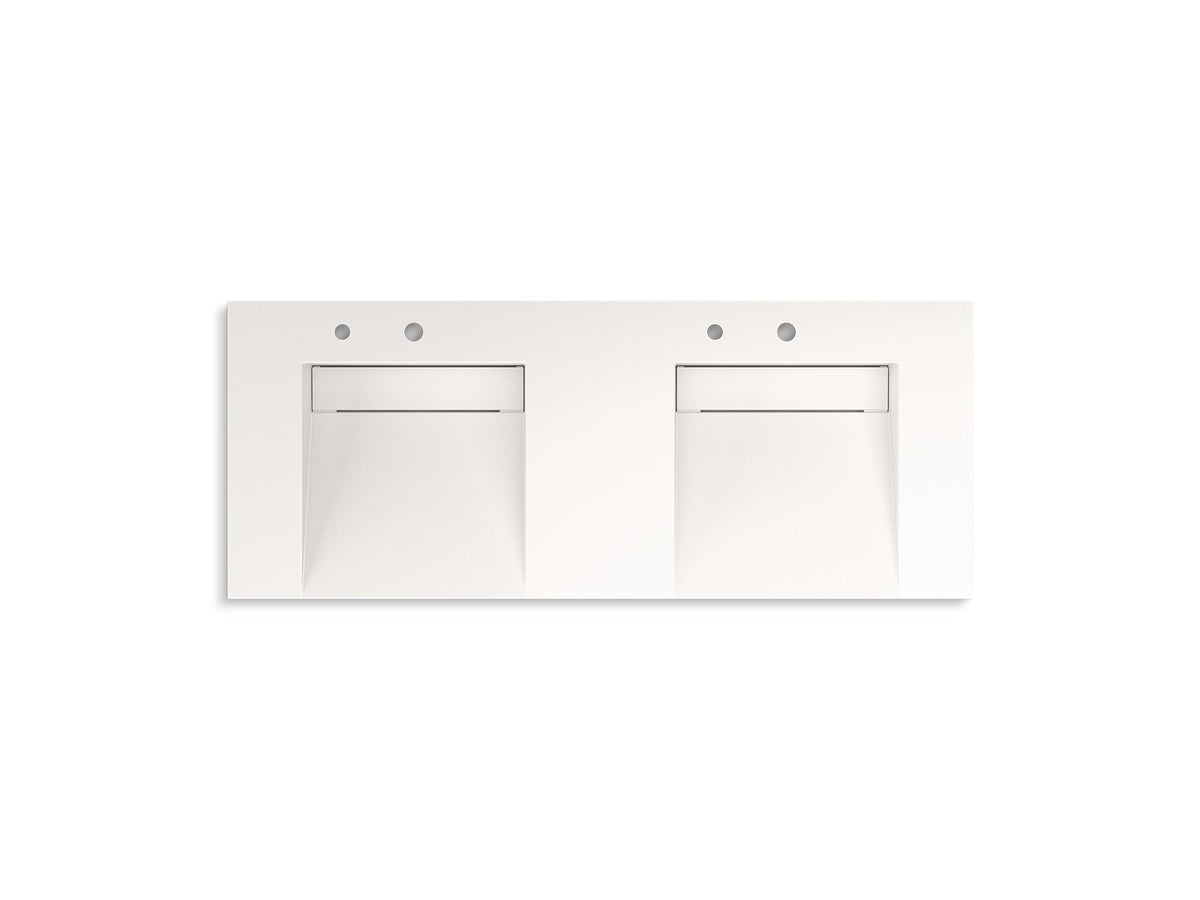 KOHLER K-81030-BSS-KCD Constellation 60" Wall-Mount Basin Lavatory System - Designer White