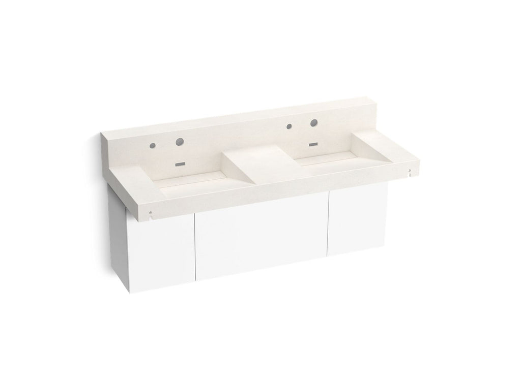 KOHLER K-81025-BPW-KCR Constellation 60" Wall-Mount Basin Lavatory System With Backsplash - Arrow Root
