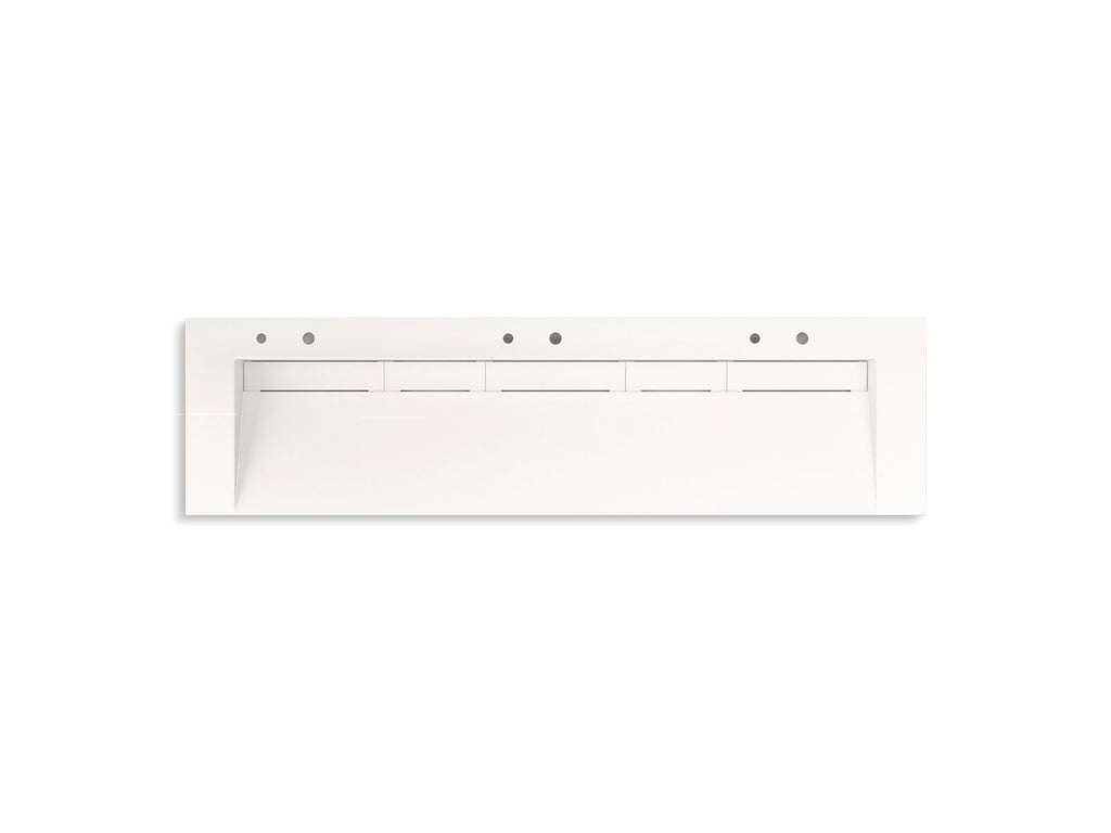 KOHLER K-81033-BSS-KCD Constellation 90" Wall-Mount Trough Lavatory System - Designer White