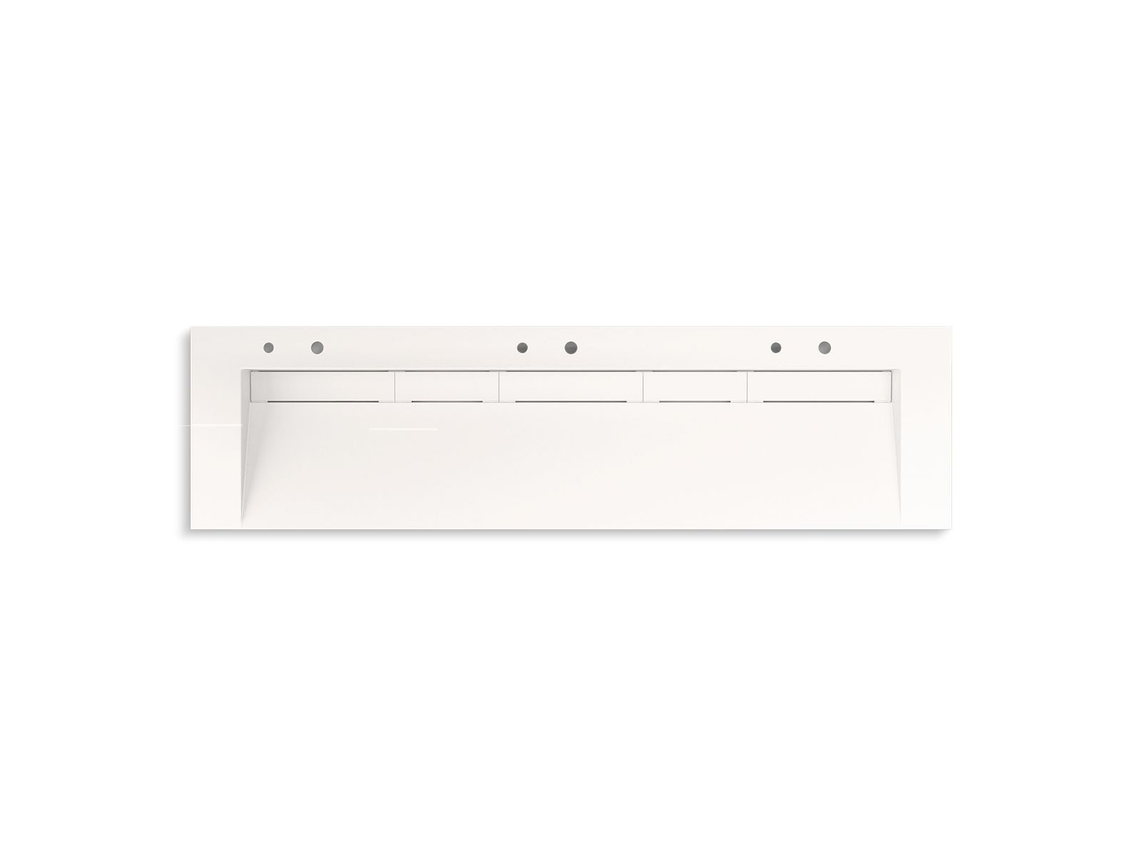 KOHLER K-81033-BSS-KCD Constellation 90" Wall-Mount Trough Lavatory System - Designer White