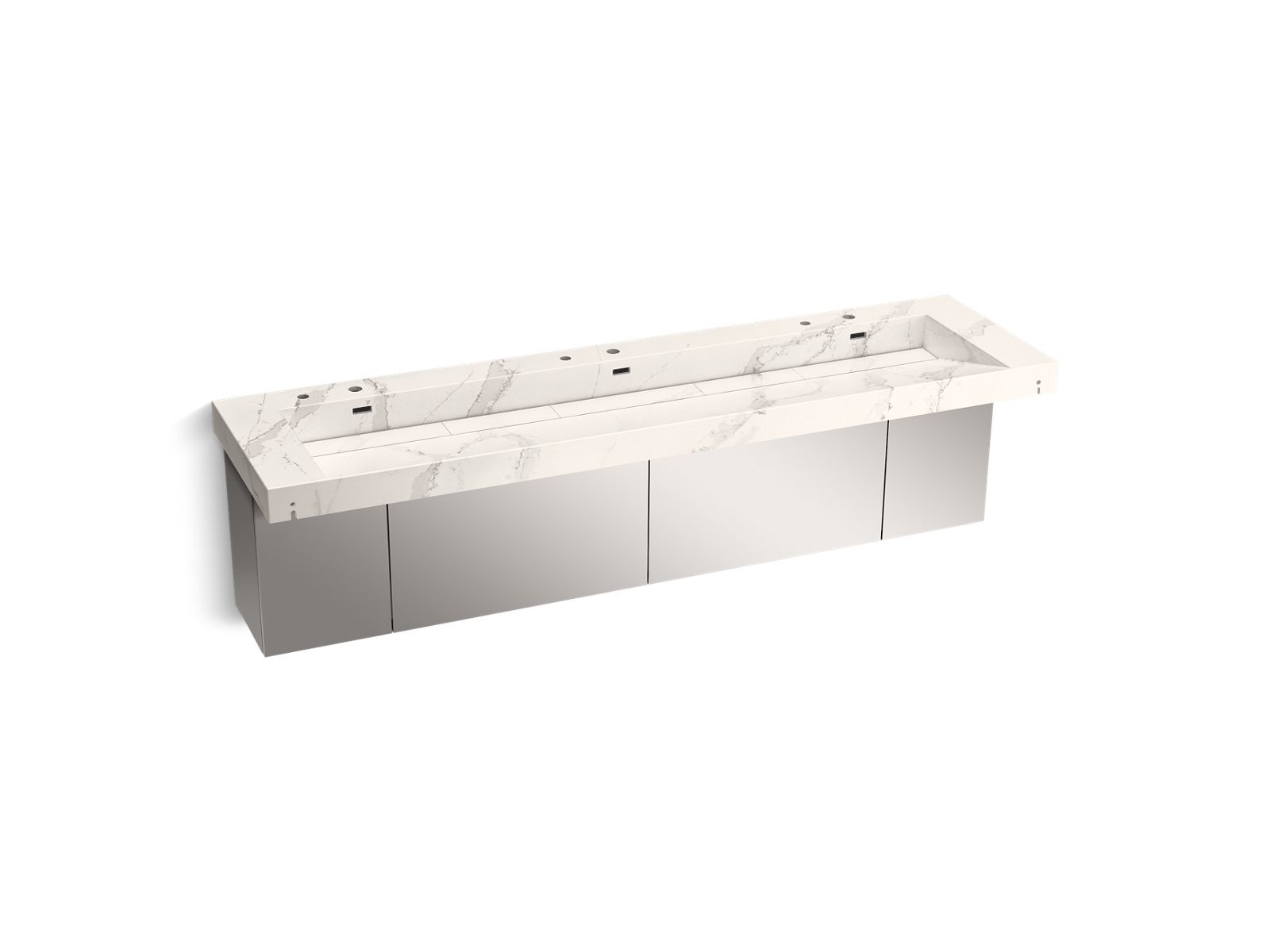 KOHLER K-81033-BSS-KEG Constellation 90" Wall-Mount Trough Lavatory System - Et Cal Gold