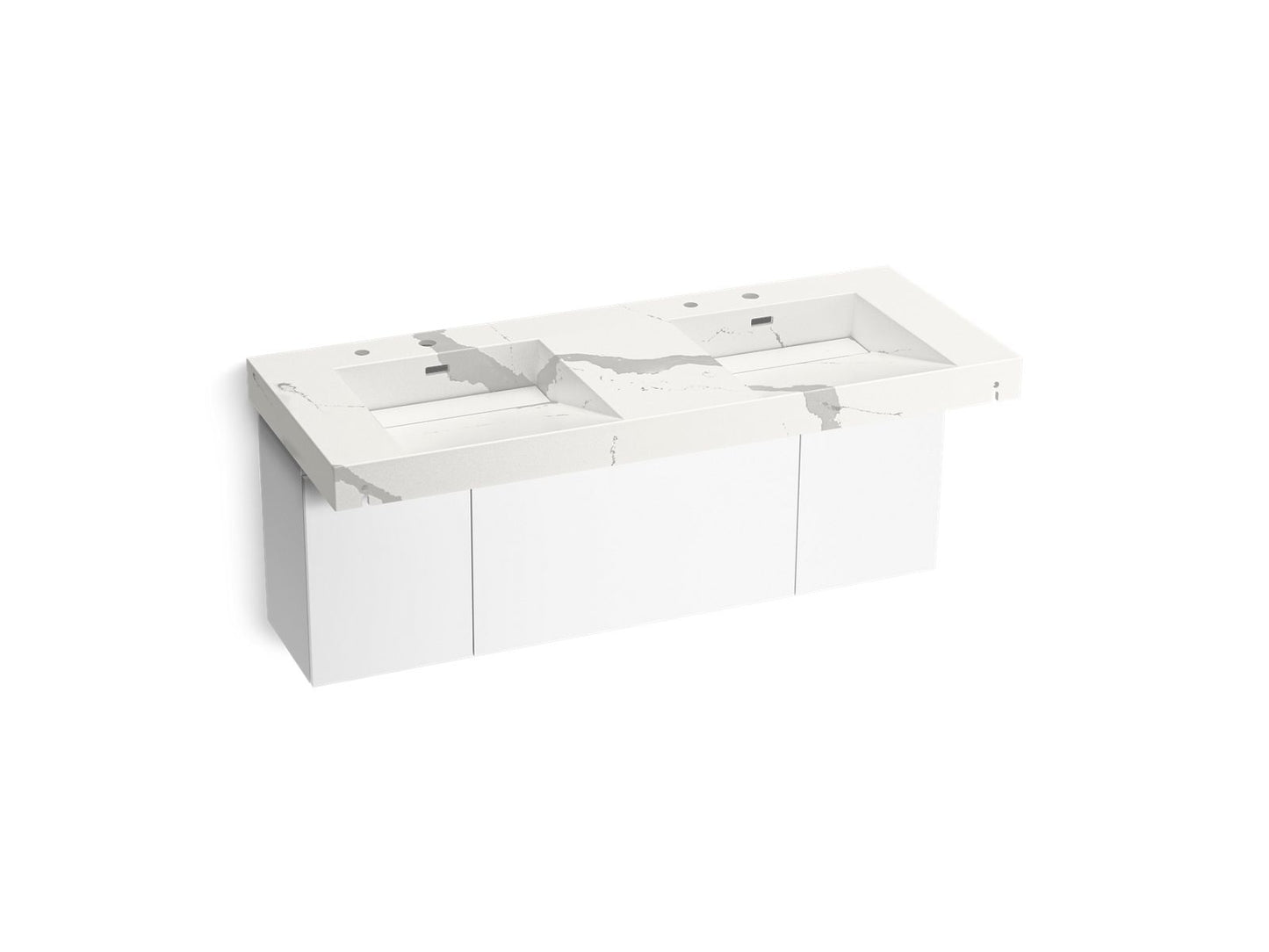 KOHLER K-81030-BPW-KEB Constellation 60" Wall-Mount Basin Lavatory System In Et Bianco Cal