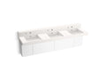 KOHLER K-81026-BPW-KCD Constellation 90" Wall-Mount Basin Lavatory System With Backsplash - Designer White