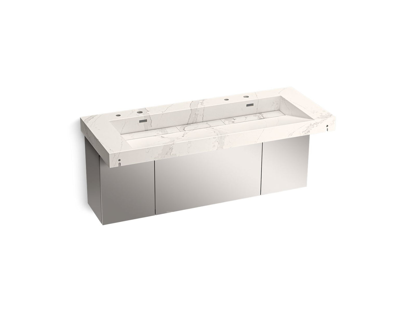 KOHLER K-81032-BSS-KEG Constellation 60" Wall-Mount Trough Lavatory System In Et Cal Gold