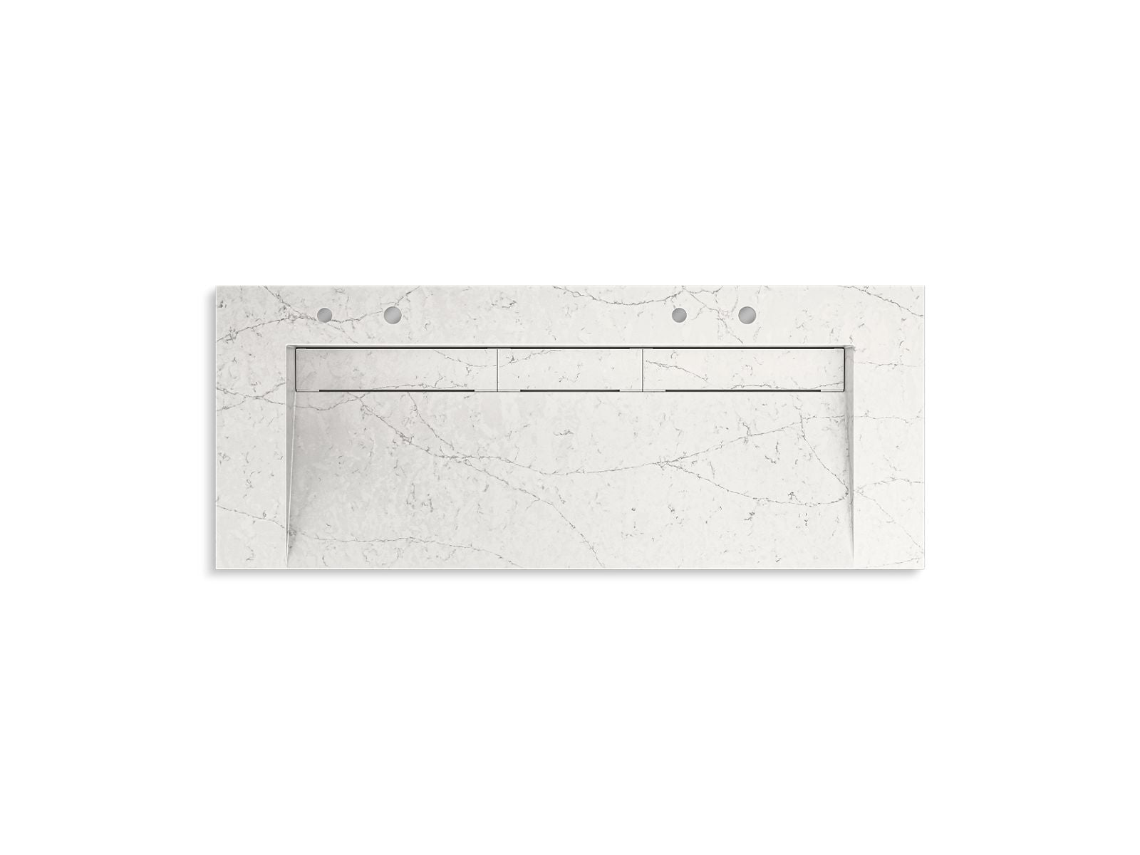 KOHLER K-81032-BSS-KEP Constellation 60" Wall-Mount Trough Lavatory System - Pearl Jasmine