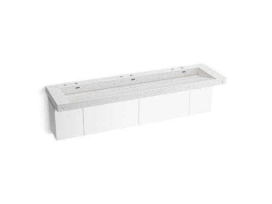 KOHLER K-81033-BPW-KEP Constellation 90" Wall-Mount Trough Lavatory System In Pearl Jasmine