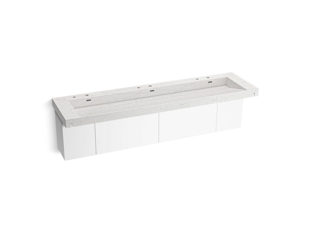 KOHLER K-81033-BPW-KEP Constellation 90" Wall-Mount Trough Lavatory System - Pearl Jasmine