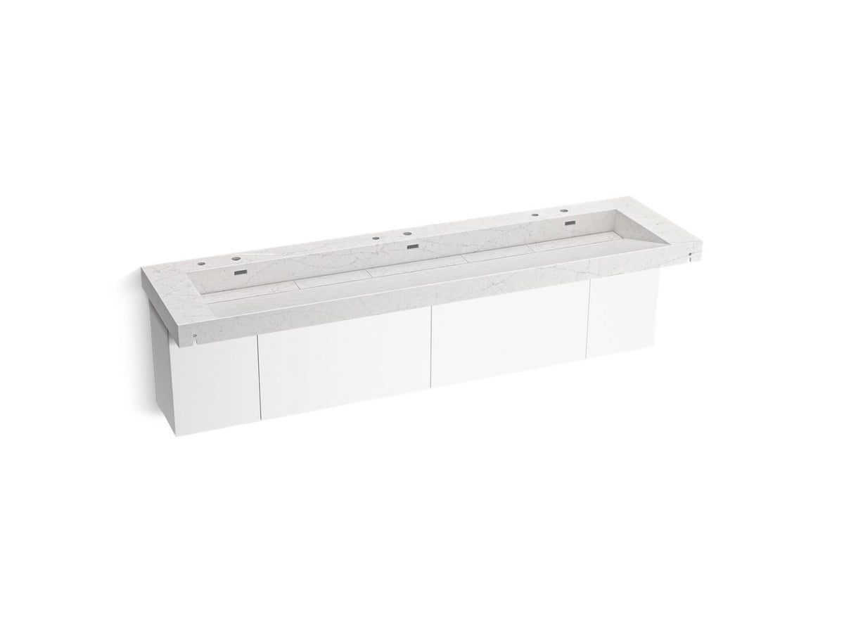 KOHLER K-81033-BPW-KEP Constellation 90" Wall-Mount Trough Lavatory System - Pearl Jasmine
