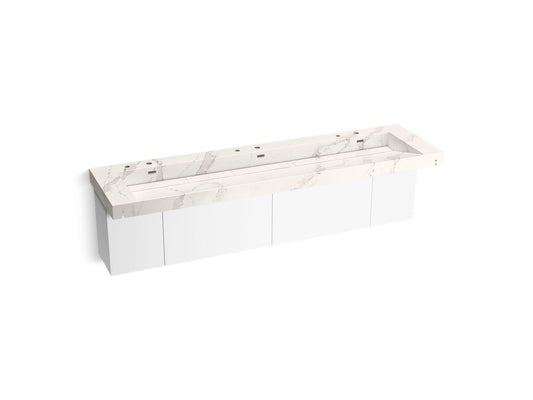 KOHLER K-81033-BPW-KEG Constellation 90" Wall-Mount Trough Lavatory System In Et Cal Gold