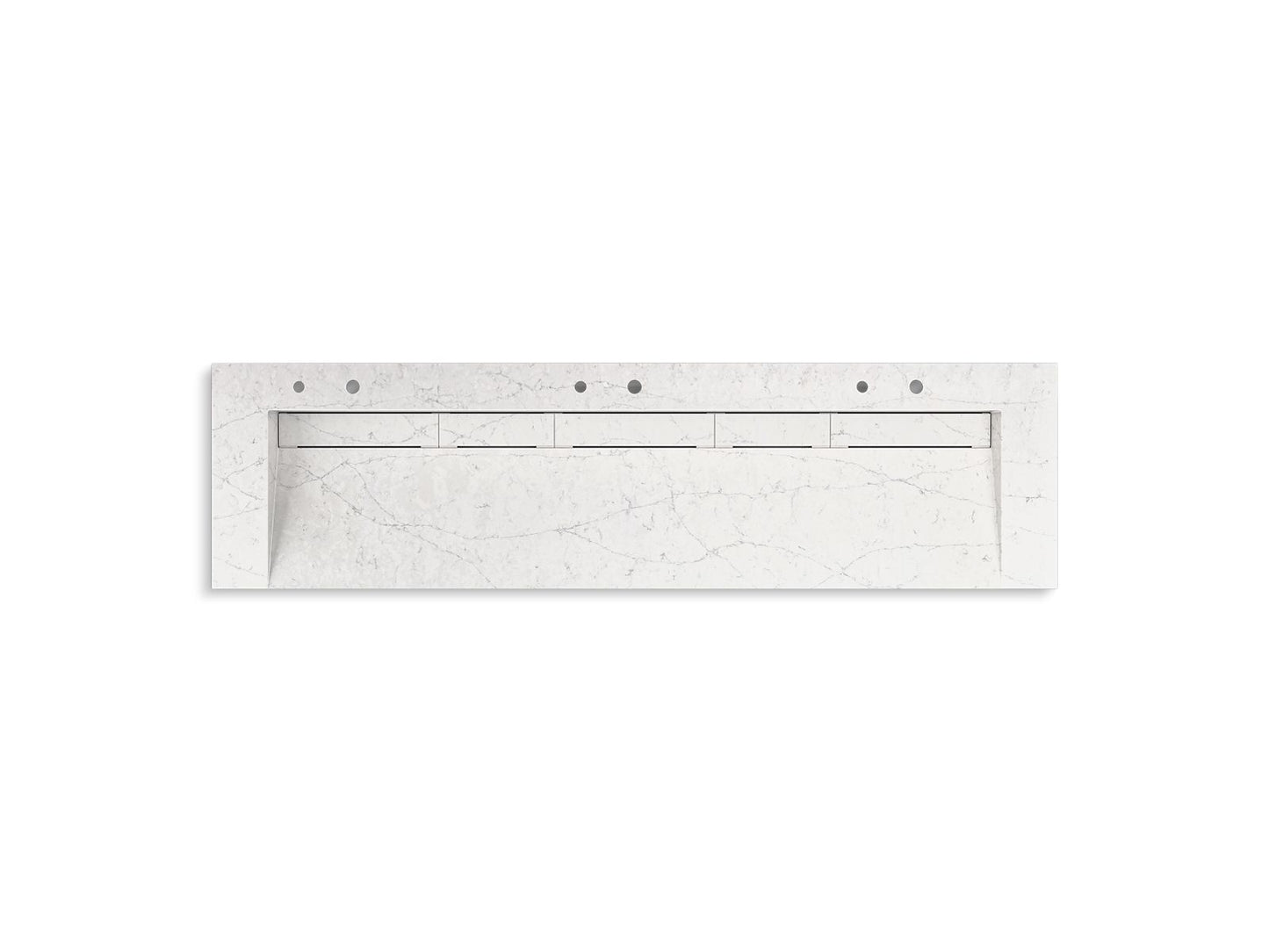 KOHLER K-81033-BSS-KEP Constellation 90" Wall-Mount Trough Lavatory System In Pearl Jasmine