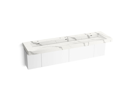 KOHLER K-81033-BPW-KEB Constellation 90" Wall-Mount Trough Lavatory System In Et Bianco Cal