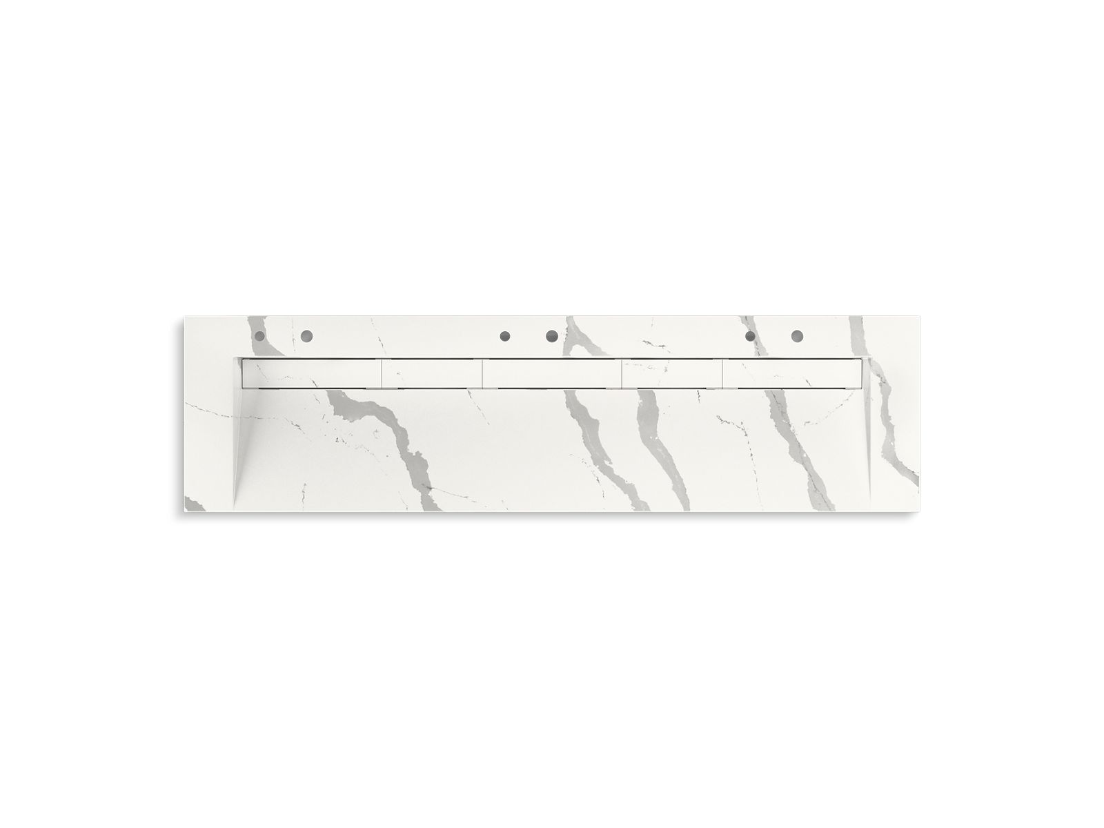 KOHLER K-81033-BSS-KEB Constellation 90" Wall-Mount Trough Lavatory System - Et Bianco Cal