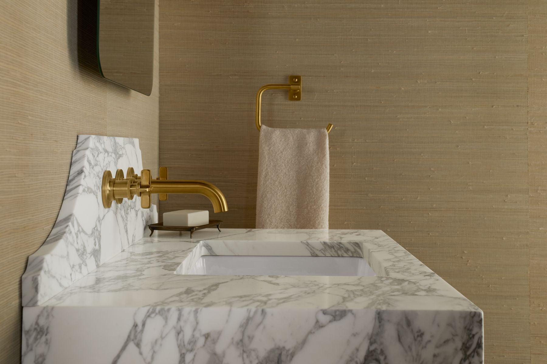 KOHLER K-T35909-3-2MB Castia By Studio Mcgee Wall-Mount Bathroom Sink Faucet Trim, 1.2 Gpm - Vibrant Brushed Moderne Brass