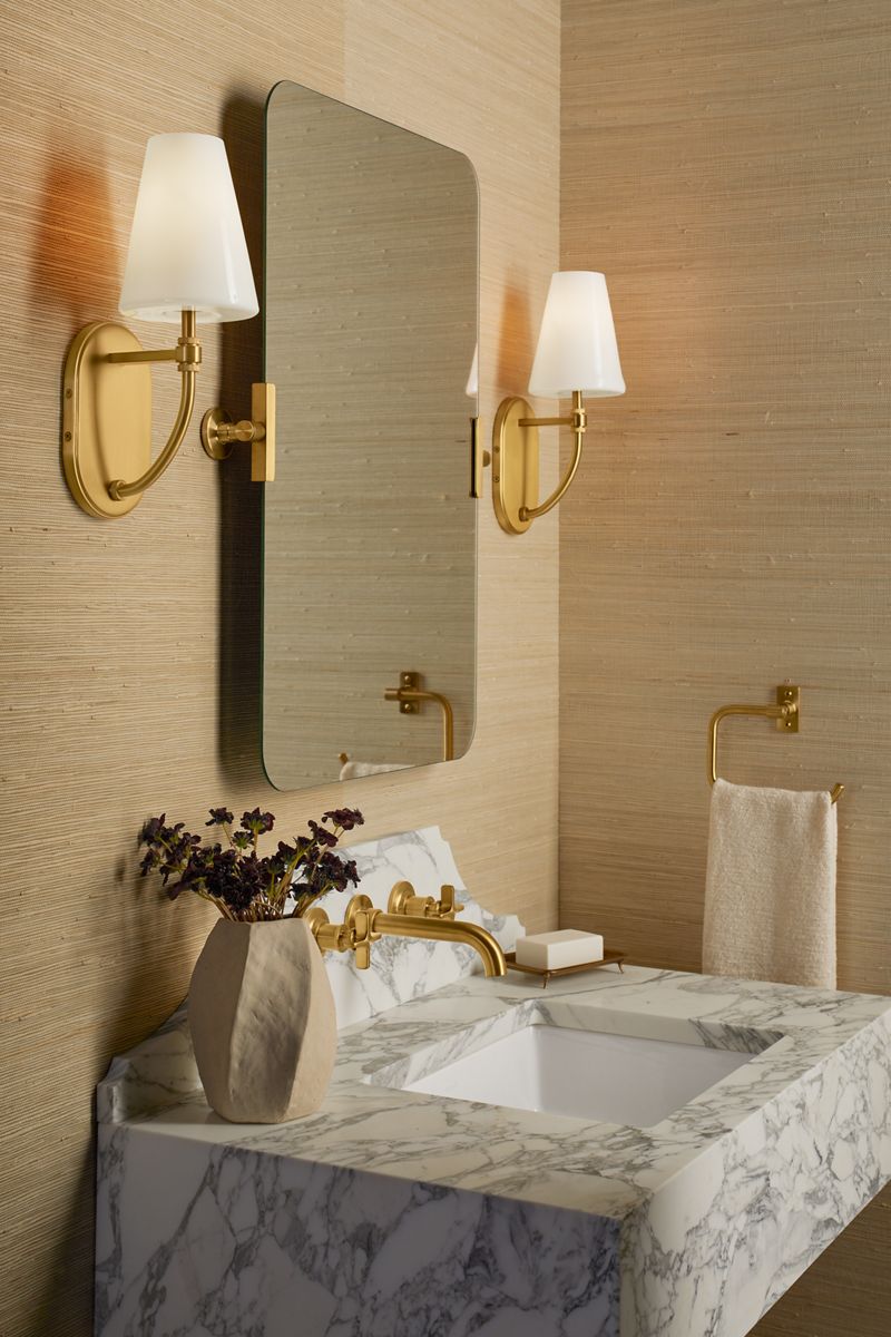 KOHLER K-T35909-3-2MB Castia By Studio Mcgee Wall-Mount Bathroom Sink Faucet Trim, 1.2 Gpm - Vibrant Brushed Moderne Brass