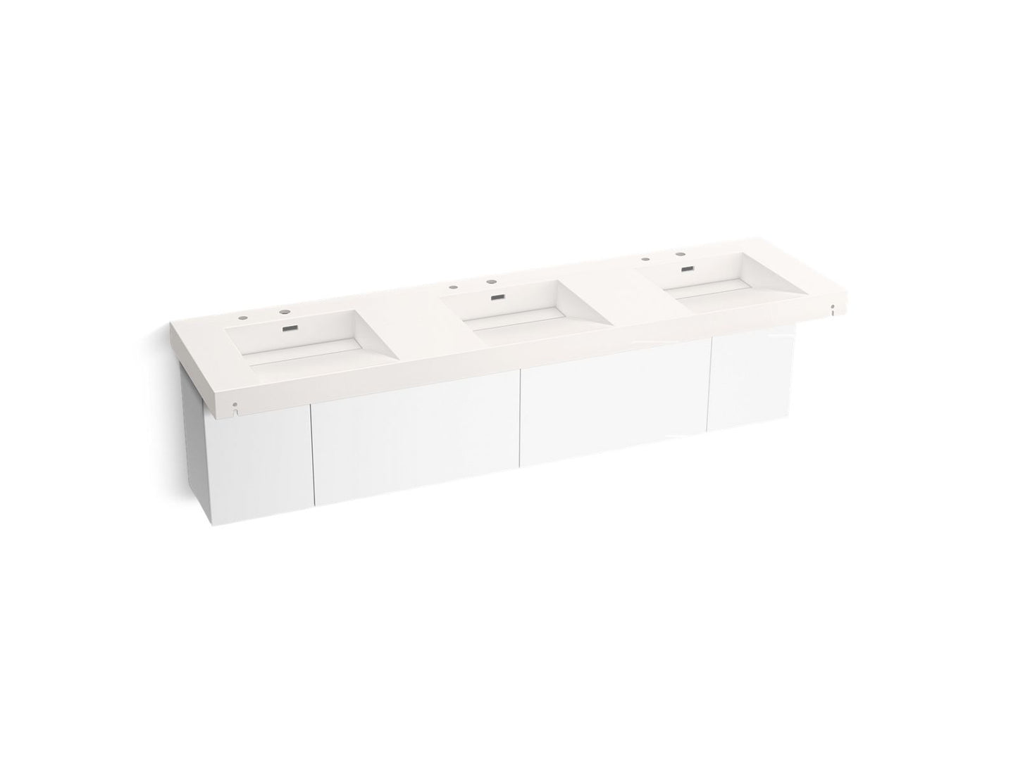 KOHLER K-81031-BPW-KCD Constellation 90" Wall-Mount Basin Lavatory System In Designer White