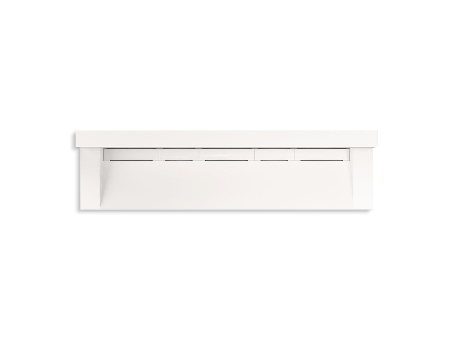 KOHLER K-81028-BPW-KCD Constellation 90" Wall-Mount Trough Lavatory System With Backsplash In Designer White