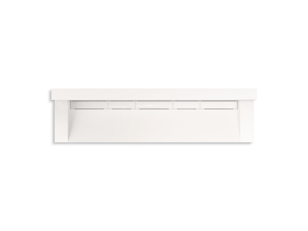 KOHLER K-81028-BPW-KCD Constellation 90" Wall-Mount Trough Lavatory System With Backsplash - Designer White