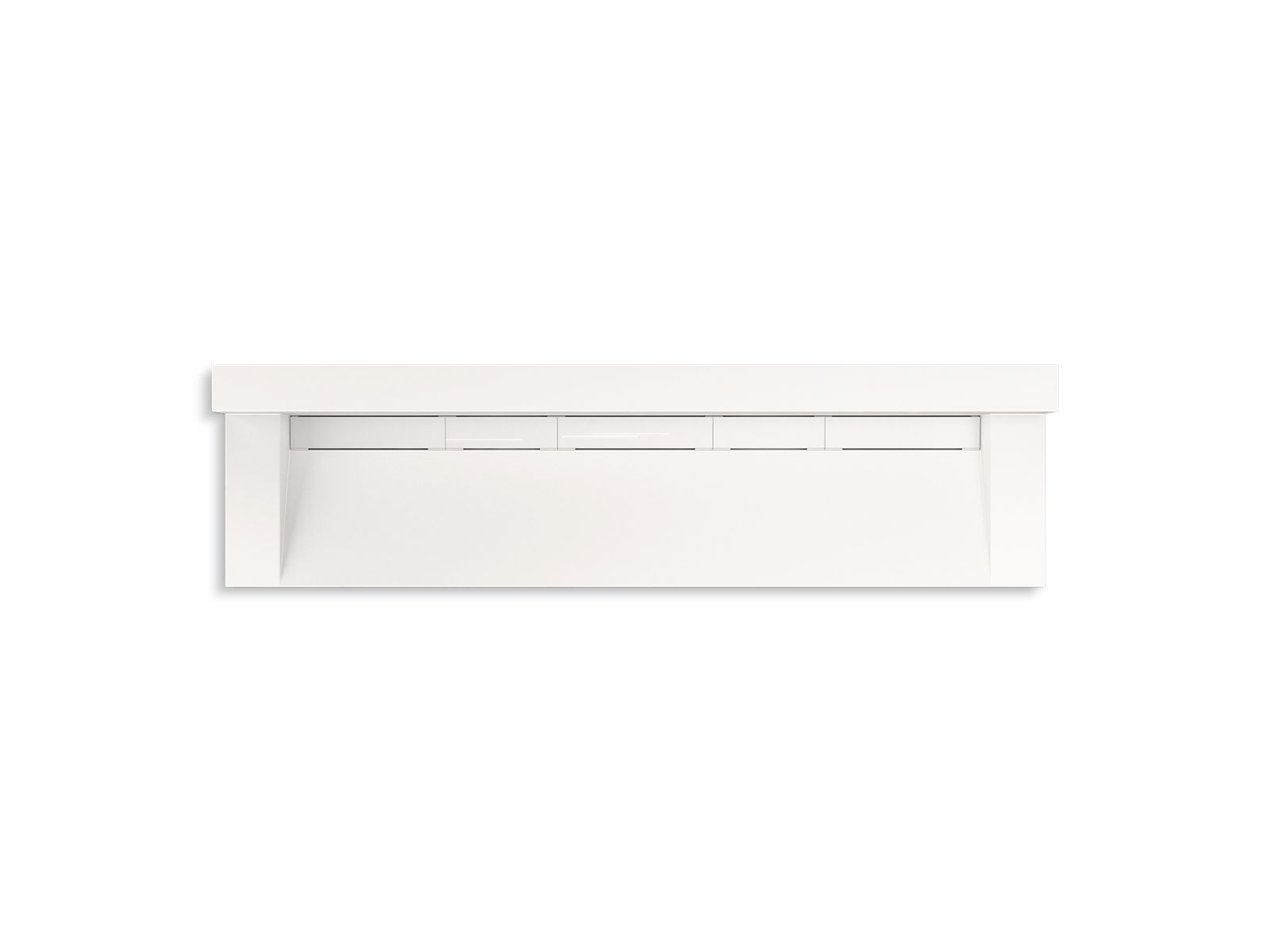KOHLER K-81028-BPW-KCD Constellation 90" Wall-Mount Trough Lavatory System With Backsplash - Designer White