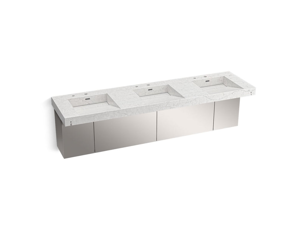 KOHLER K-81031-BSS-KEP Constellation 90" Wall-Mount Basin Lavatory System - Pearl Jasmine