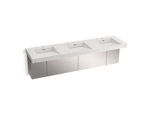 KOHLER K-81031-BSS-KEP Constellation 90" wall-mount basin lavatory system - Pearl Jasmine